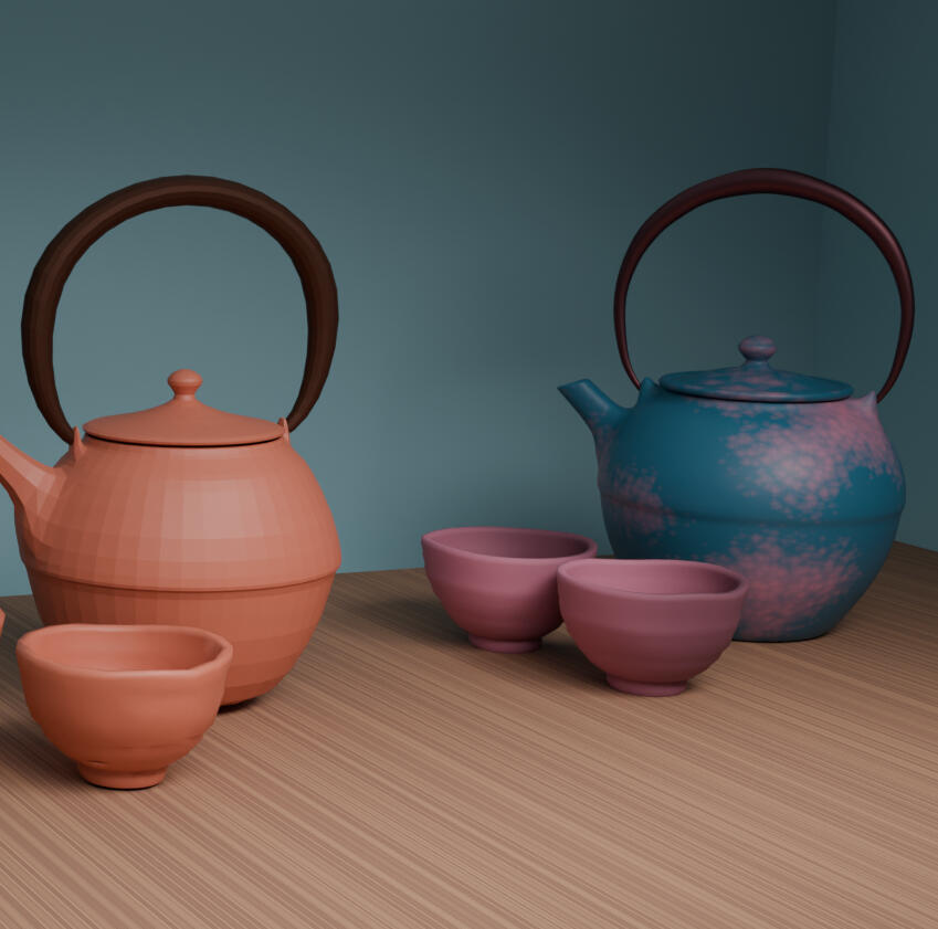 Low/High Poly Teapots