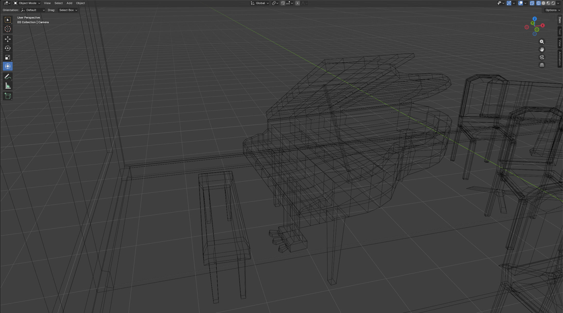 piano, piano seat wireframes