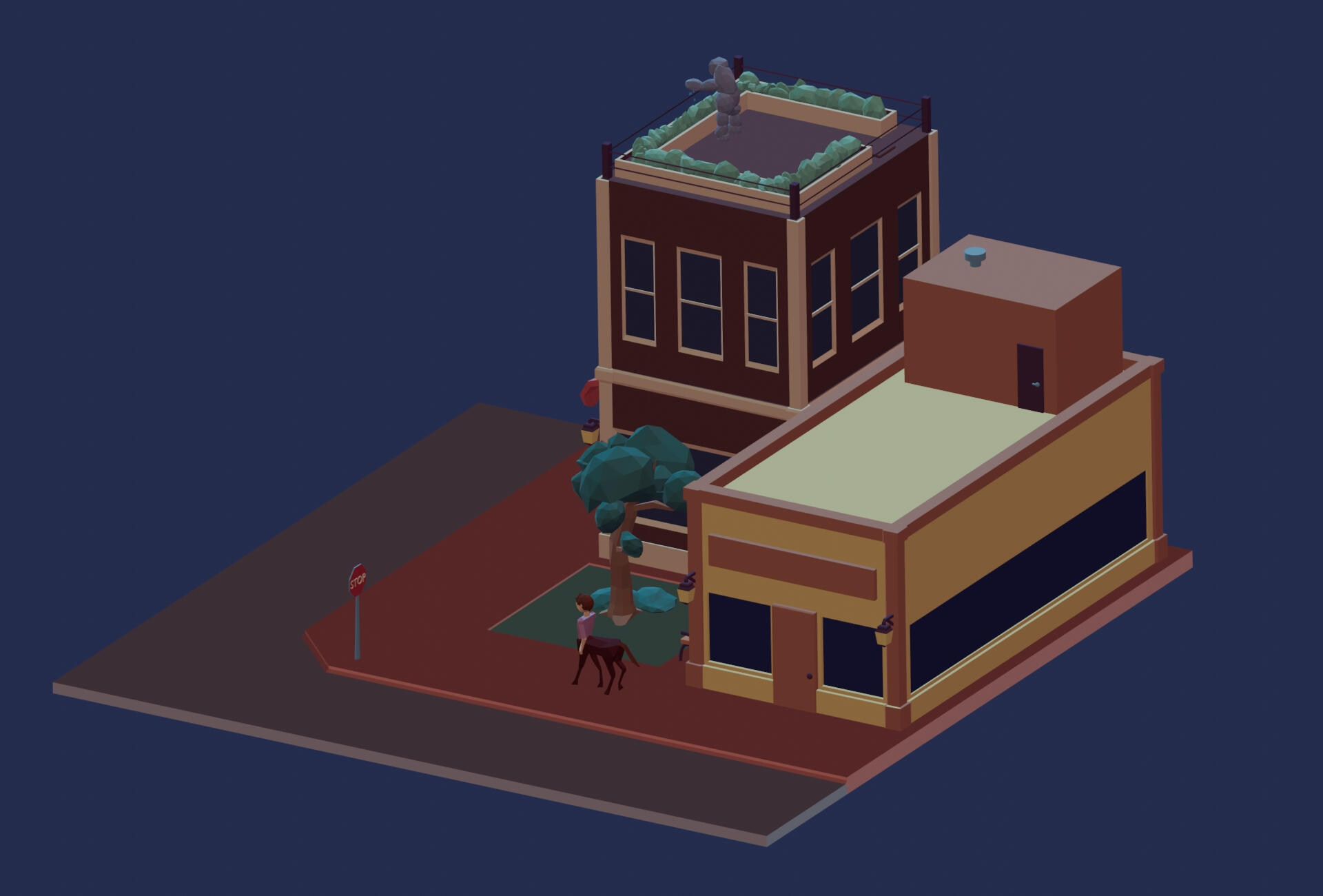 low poly env matcap render