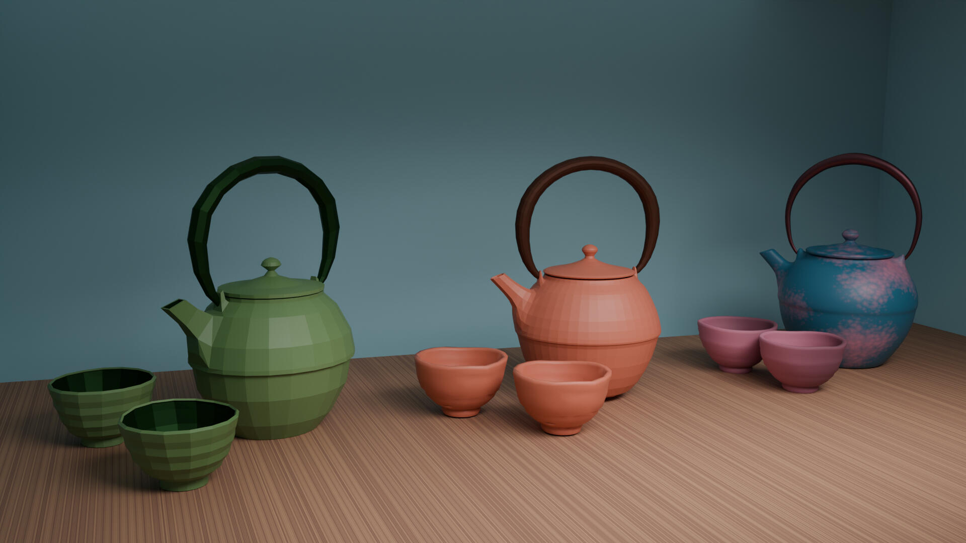 Finished teapots