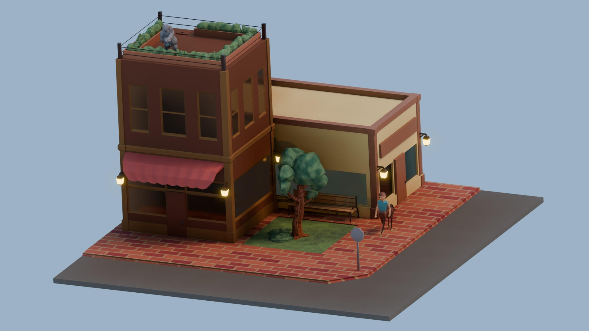 Low poly env final render